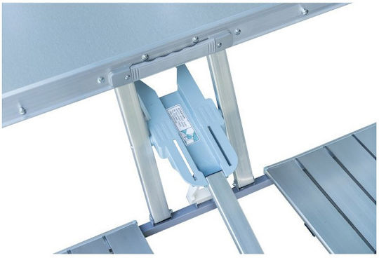 Outsunny Маса С Пейка От Алуминий Сгъваема В Чанта 135x85x67см Сребрист