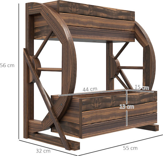 Outsunny Holz Blumenkasten 55x32x56cm
