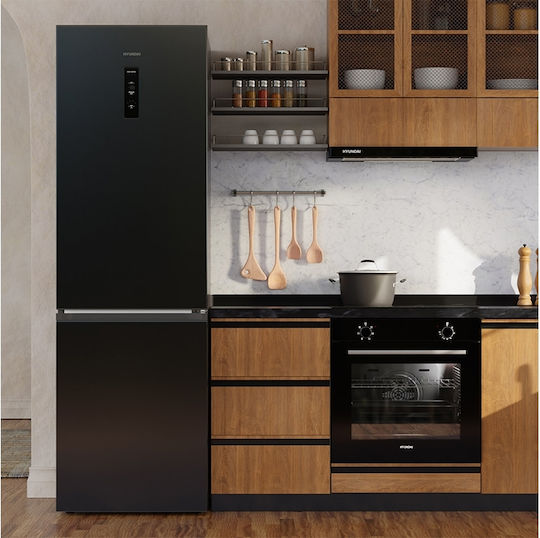 Hyundai Kühl-Gefrierkombination 344Es Total NoFrost H195xB60xT65.8cm. Dark Inox HCS23-4893BDG/NF