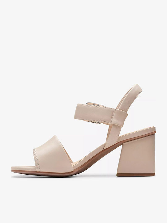 Siara65 Buckle Leder Sandalen Beige