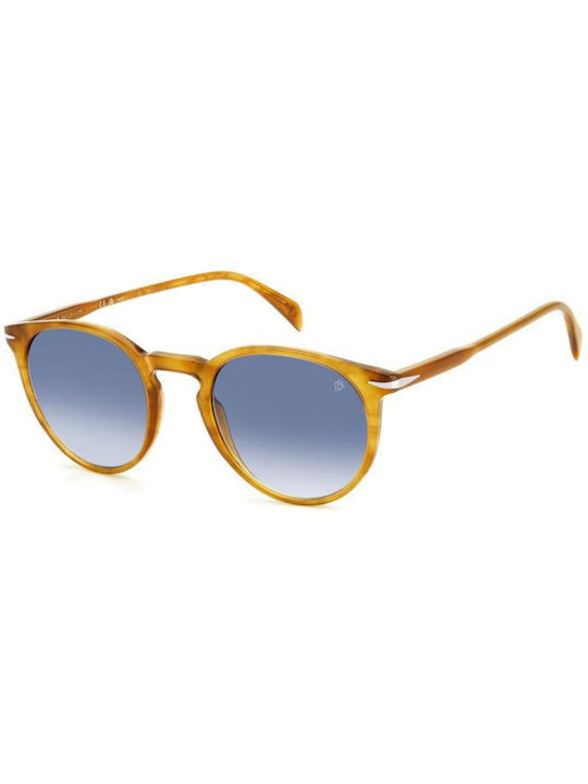 David Beckham Sunglasses with Yellow Plastic Frame and Blue Gradient Lens DB 1139/S DUA/08