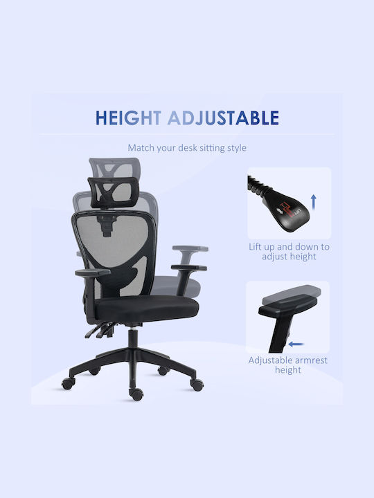 Vinsetto Office Chair With Recline And Adjustable Arms Black