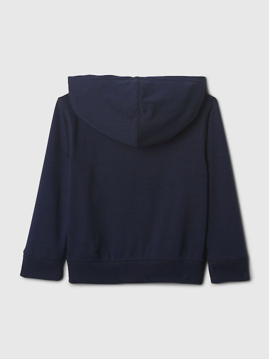 Kids Sweatshirt Cardigan Cotton with Hood tapestry navy