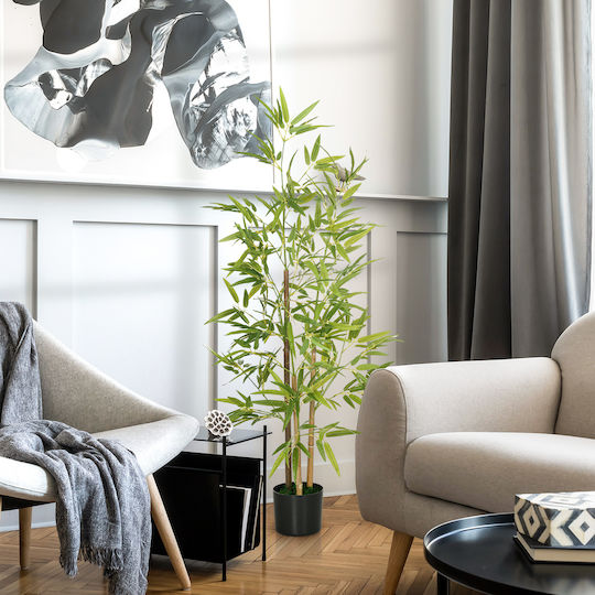 Изкуствено растение в саксия Бамбук Green 120см HomCom