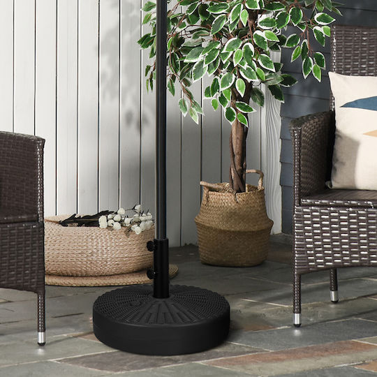 Outsunny Umbrella Stand made of Metal Black Velvet-Black Metal 51x51x36cm