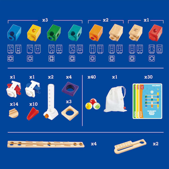 Hape Παιχνίδι Κατασκευών Ξύλινo Quadrilla