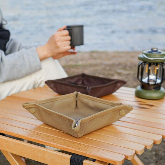 Portable Foldable Storage Tray Outdoor Camping Accessories Brown