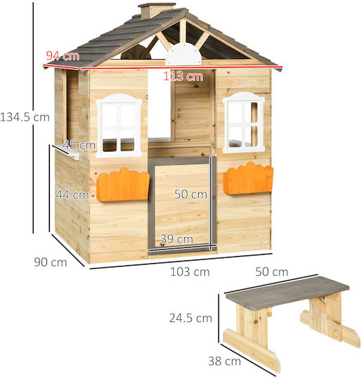 Outsunny Παιδικό Σπιτάκι Κήπου Little House 113x94x134.5εκ.