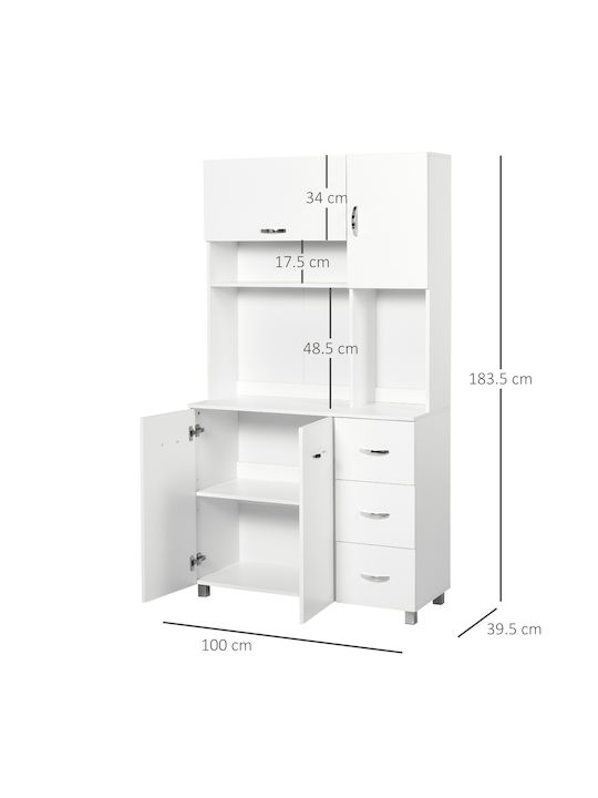 Coloană de Bucătărie Alb 100x39.5x183.5buc