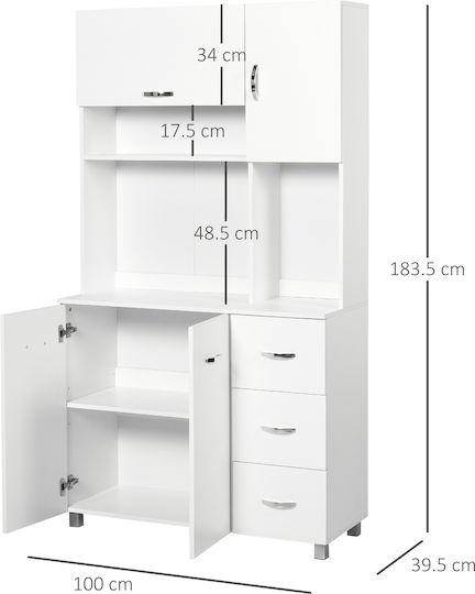 Küchensäule White 100x39.5x183.5Stück
