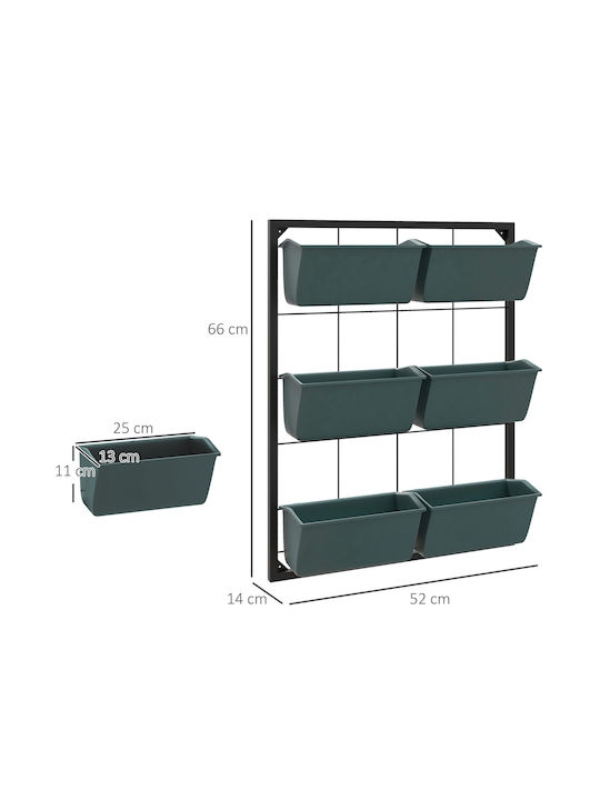 Outsunny Pot Plastic Dark Green 52x14x66cm.