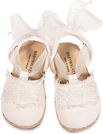 Babywalker White Baptism Fabric Espadrilles