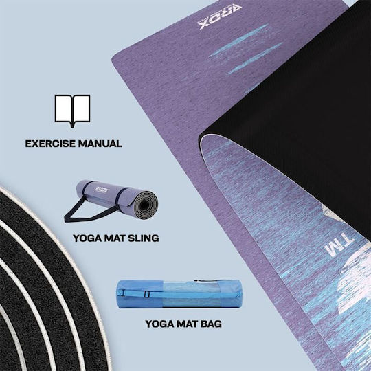 RDX Covor de exerciții fizice Yoga Albastru (183x61x0.6cm)