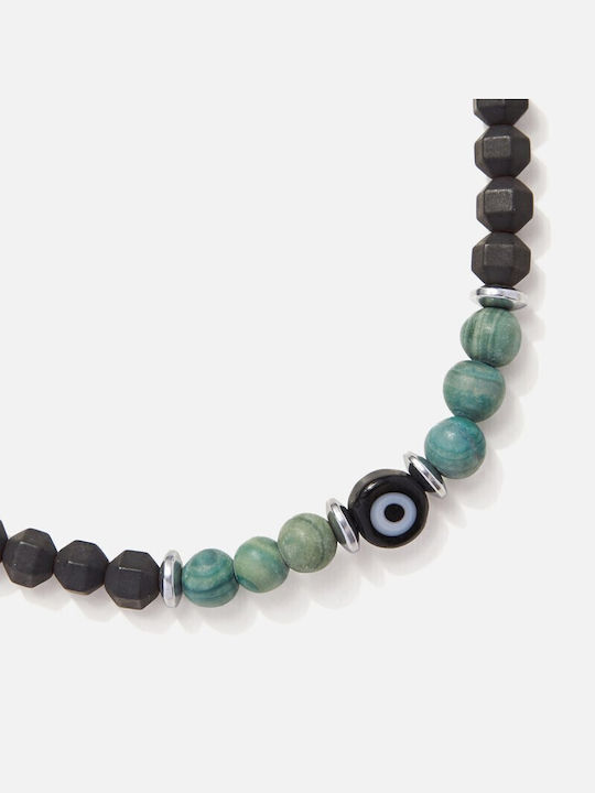 Bracelet with eye with hematite and agate stones BAM023KA