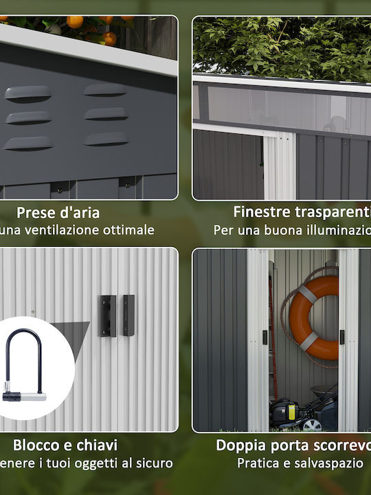 Metallic Garden Shed Galvanized L1.95xW1.22xH1.815m