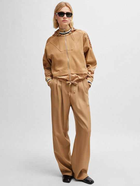 Enais Women's Sweatshirt Hooded Beige