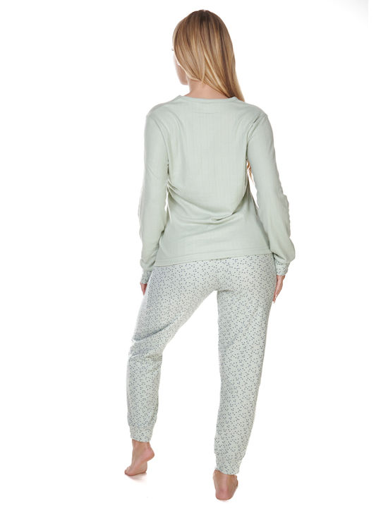 Comfort Iarnă Set pijama femei Turcoaz