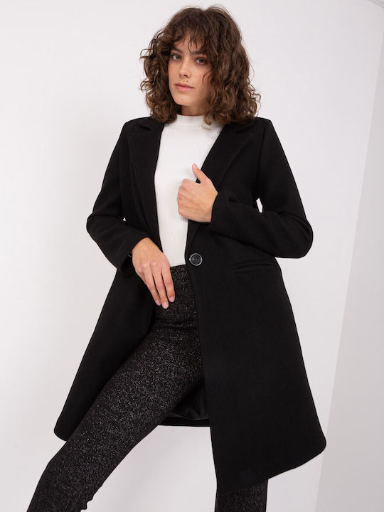 Och Bella Women's Midi Coat Black