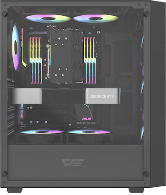 Darkflash DK353 Gaming Midi Tower Κουτί Υπολογιστή με Πλαϊνό Παράθυρο Μαύρο