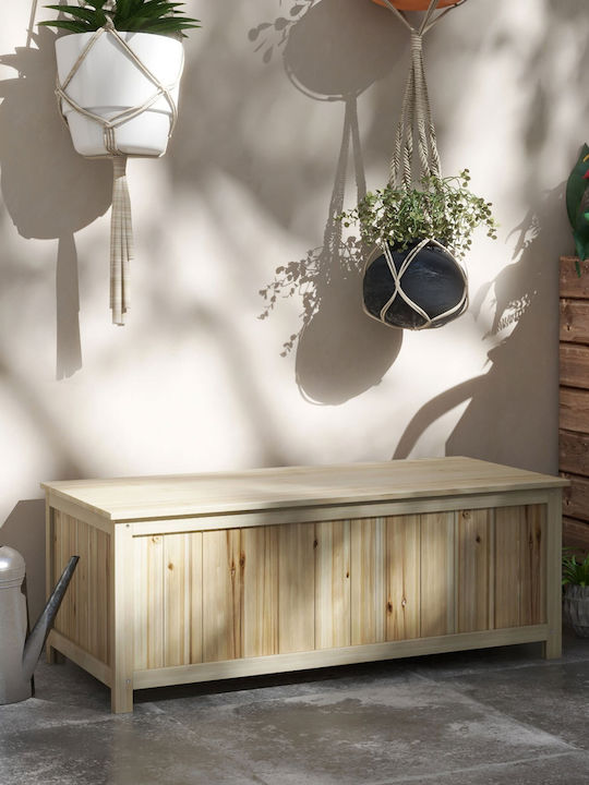 Bank Außenbereich Holz mit Kissen 120x55x45cm