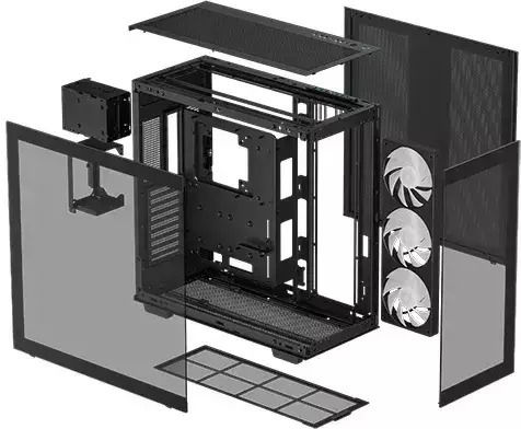 Deepcool CH780 Gaming Full Tower Κουτί Υπολογιστή με Πλαϊνό Παράθυρο και RGB Φωτισμό Μαύρο
