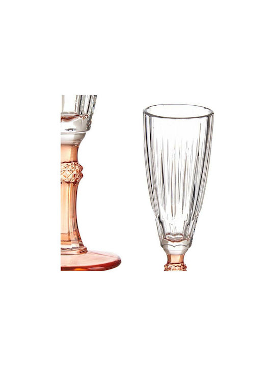 Exotic Set of Glasses Champagne made of Crystal Salmon Stemmed 170ml 6pcs