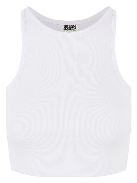 Urban Classics pentru Femei Crop Top fără Mâneci Alb 2Pack