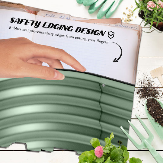Outsunny Blumenkasten Metallisch Green 150x62x30cm.