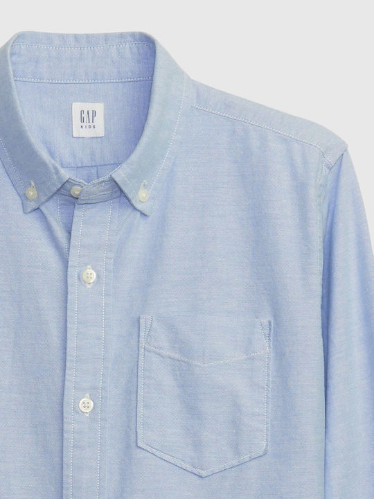 Kids One Color Shirt Long Sleeve Light Blue Oxford