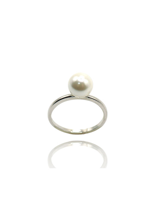 Women's Silver Ring, Pearl RSLSG011