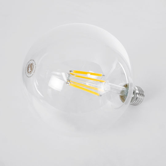 GloboStar LED-Lampe 7W 138mm für Fassung E27 und Form G125 Warmes Weiß 1470lm