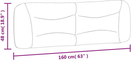vidaXL Fabric Bed Headboard Cushion Dark Gray 160x48cm