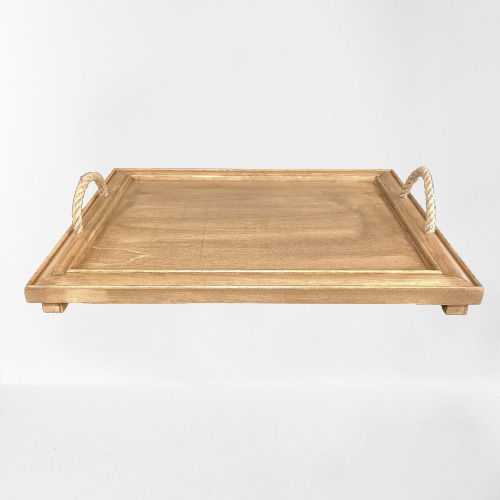 Korres Craft Holz Rechteckig Serviertablett mit Griffen in Rosa Farbe 34x43x4cm 236-611-03 1Stück