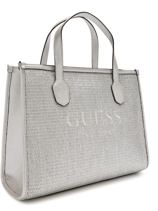 Guess Silvana Women's Bag Tote Hand Silver