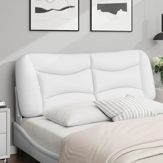 vidaXL Back Cushion for Bed Headboard with White Leather 150x48cm