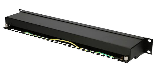 Extralink Shielded Patch Panel for Rack 1U with 24 cat6 Ports Black