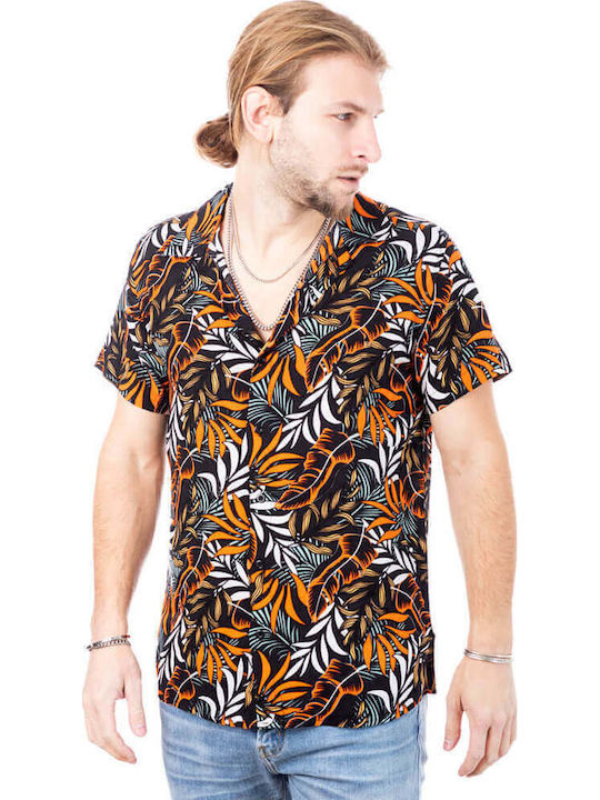Κοντομάνικο Πουκάμισο σε Κανονική Γραμμή Floral Πολύχρωμο