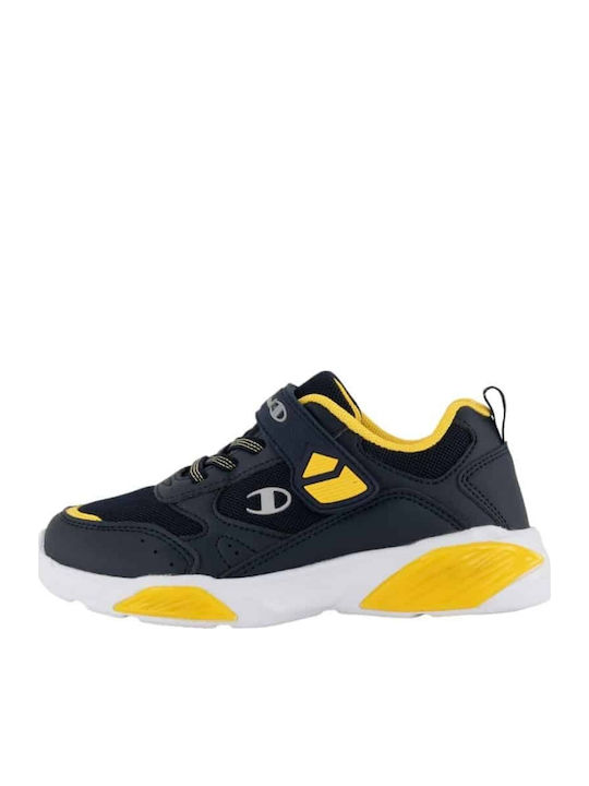 Wave Kids Sneakers with Hoop & Loop Closure and Lights Navy Blue