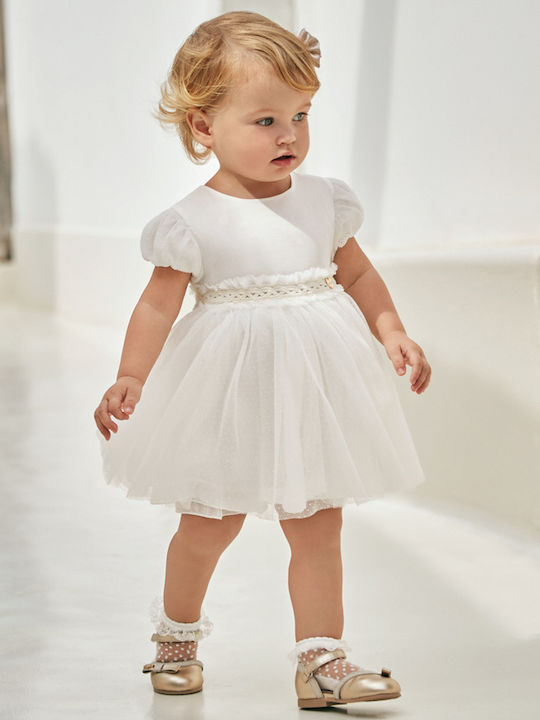 Mayoral Kids Dress Tulle ecru