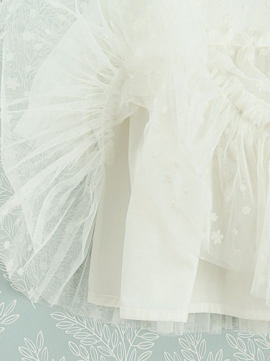 Children's Dress Long Sleeve Tulle White