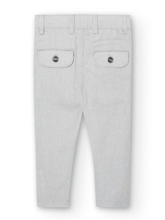 Boboli Kids Linen Trousers Gray