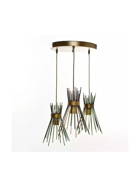 Fassung Hängelampe Bronze Raster mit Fassung E27 30x70cm.