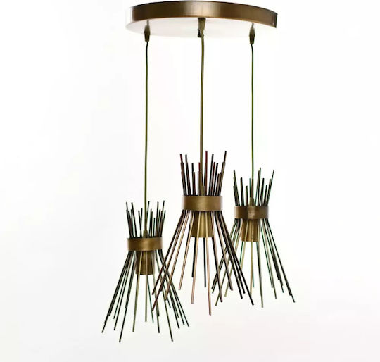 Socket Pendant Light Bronze Grid with Socket E27 30x70cm