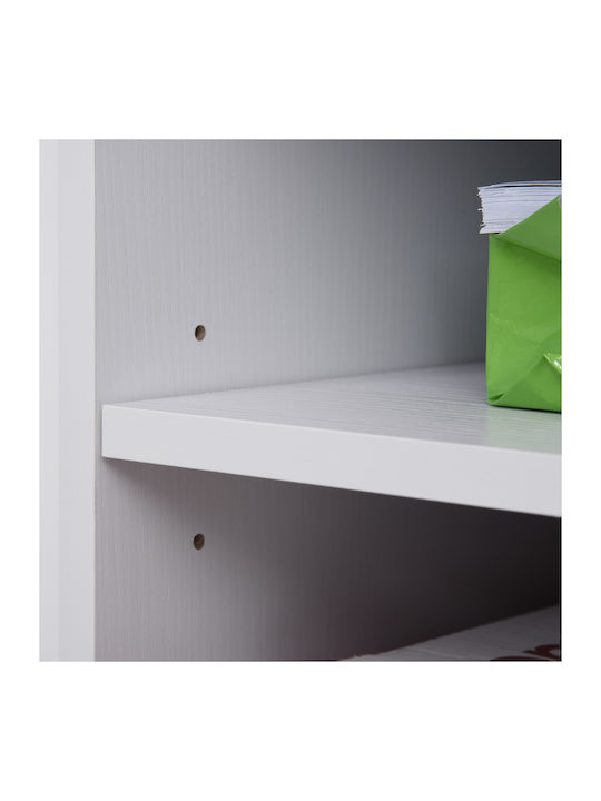 Office Storage Chipboard Cabinet with Wheels White L60xW40xH68cm
