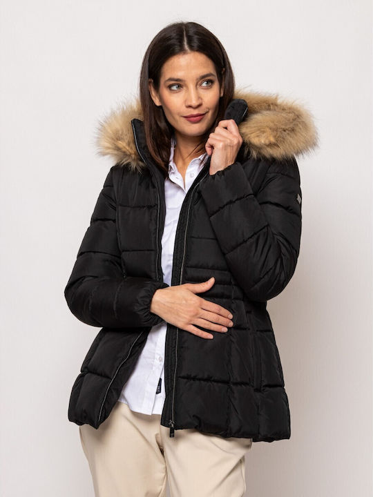 Nabby Kurz Damen Puffer Jacke für Winter BLACK