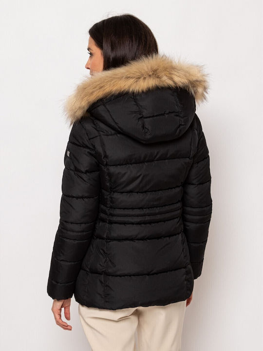 Nabby Kurz Damen Puffer Jacke für Winter BLACK