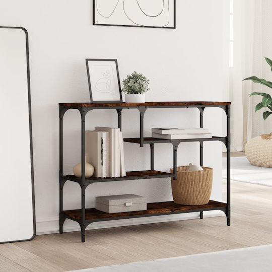 Metal Console Table Smoky Oak L100xW30xH75cm
