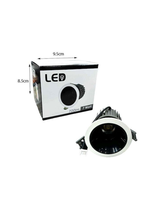 Spot Light Recessed Spot with Integrated LED and Cool White Light White 1pcs
