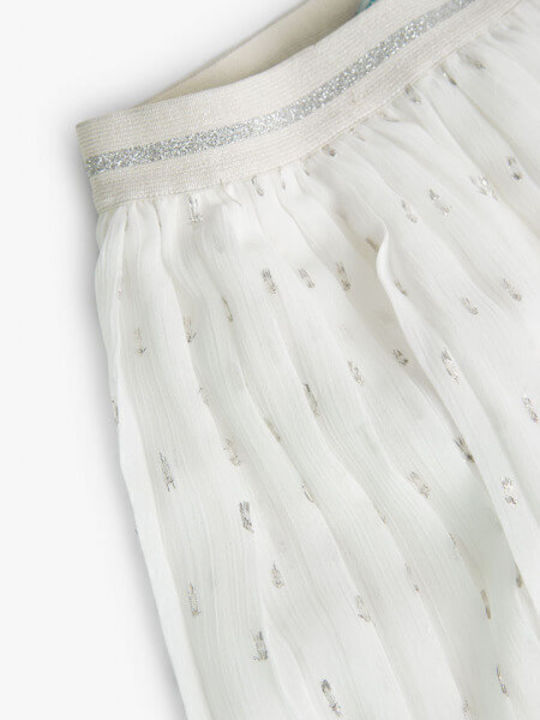 Kids' Tulle Pleated Skirt White
