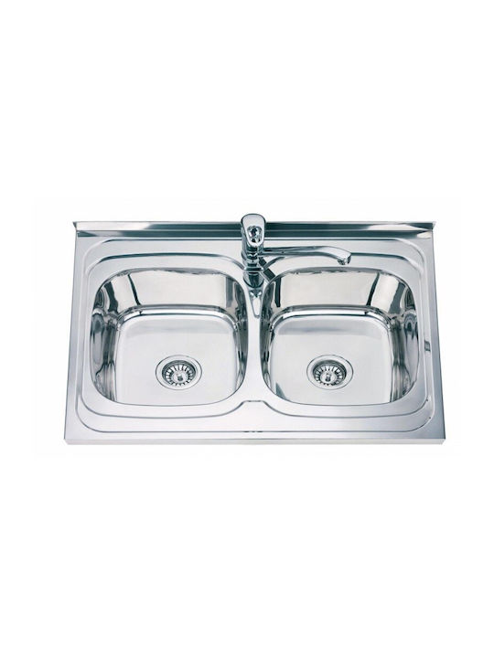 Inter Ceramic Alpaca ICSETICF72582907313ICKSS8060P Drop-In Мивка Inox Ш80xД60см Сребрист